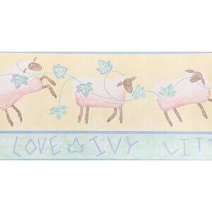 Little Lambs Love Ivy Wallpaper Border by Imperial